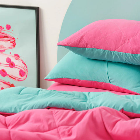 Karaca Home Smart Comfort framboise 100% microfibre Ensemble couette et drap de lit