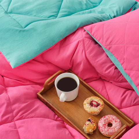Karaca Home Smart Comfort framboise 100% microfibre Ensemble couette et drap de lit