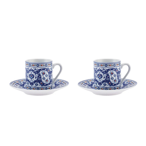Coffret de tasses à café Karaca Gülhane pour 2 personnes 80 ml