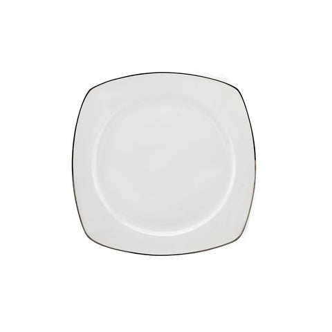 Service de table Karaca Roman pour 6 personnes avec plat de présentation, 27 pièces carrées/rectangulaires, platine 