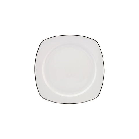 Service de table Karaca Roman pour 6 personnes avec plat de présentation, 27 pièces carrées/rectangulaires, platine 