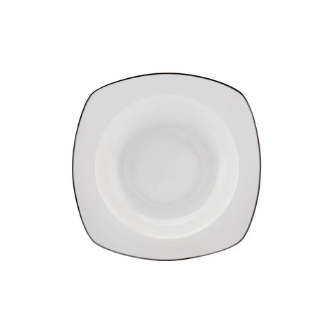 Service de table Karaca Roman pour 6 personnes avec plat de présentation, 27 pièces carrées/rectangulaires, platine 