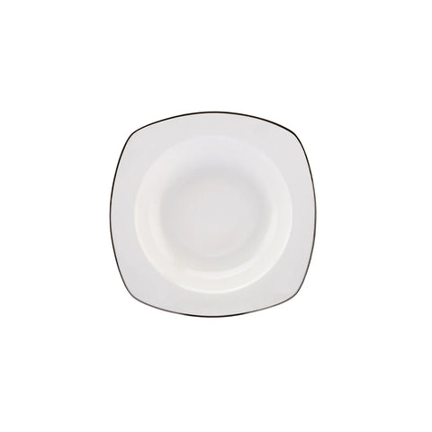 Service de table Karaca Roman pour 6 personnes avec plat de présentation, 27 pièces carrées/rectangulaires, platine 