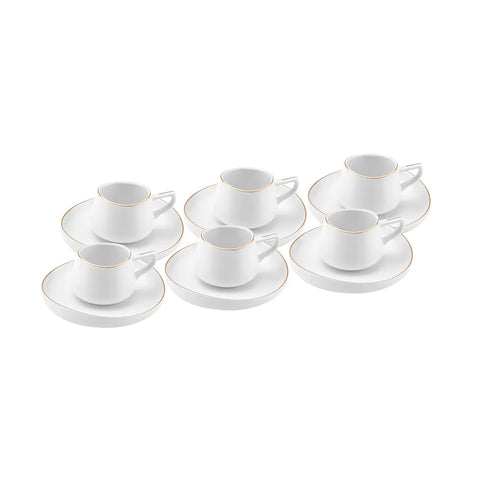 Coffret de tasses à café, Karaca Hole Porcelaine pour 6 personnes 90 ml