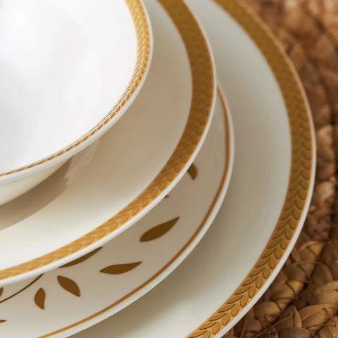 Service de table en porcelaine Karaca Roseanne Gold pour 6 personnes, 24 pièces