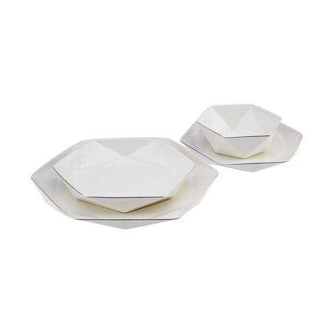 Service de table en porcelaine Karaca Streamline Esquina pour 6 personnes, 24 pièce