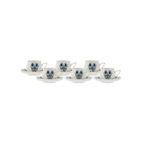 Coffret de tasses à café Karaca İznik Nouveau Modèle pour 6 personnes, 100 ml
