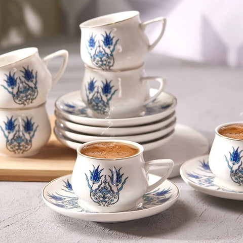 6 Tasses Café , 6 assiettes porcelaine - Arts de la table 6 Tasses Café , 6 assiettes porcelaine - Arts de la table