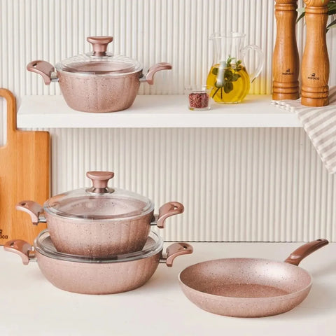 Batterie de cuisine Cookplus Biogranit Dream, 7 pièces, rose