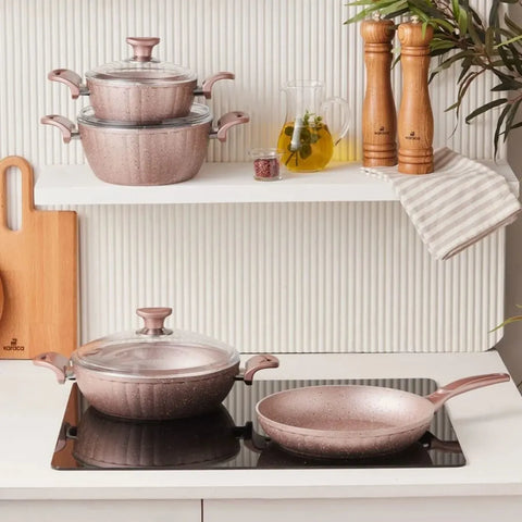 Batterie de cuisine Cookplus Biogranit Dream, 7 pièces, rose