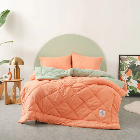 Parure de lit Karaca Home Smart Comfort Orange Mint pour lit double