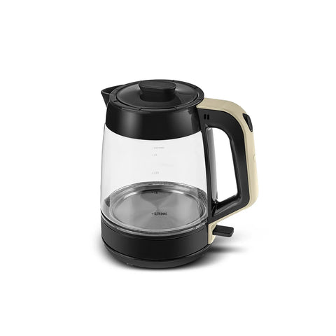 Théière et bouilloire en verre Karaca Glass Tea XL 2 en 1, crème
