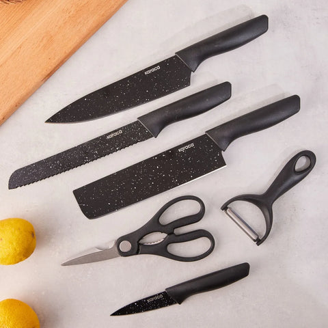 Karaca Pierre Noire Ensemble De Couteaux 6 Pièces