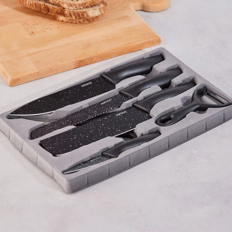 Karaca Pierre Noire Ensemble De Couteaux 6 Pièces