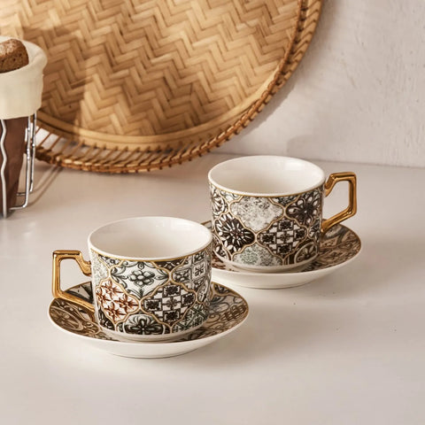 Coffret de tasses à thé Karaca Milas New Bone, 2 personnes, 230 ml