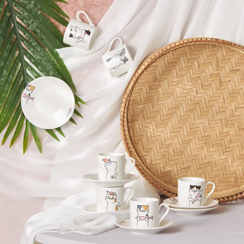 Coffret de tasses à café Karaca Chat pour 2 personnes, 80 ml