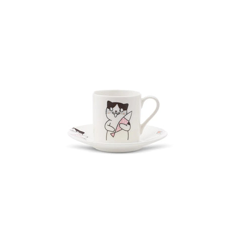 Coffret de tasses à café Karaca Chat pour 2 personnes, 80 ml