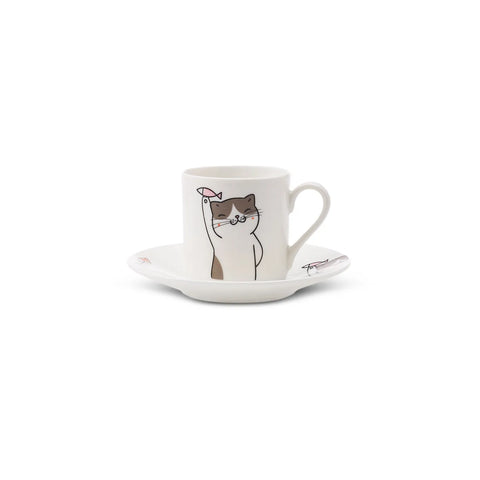 Coffret de tasses à café Karaca Chat pour 2 personnes, 80 ml