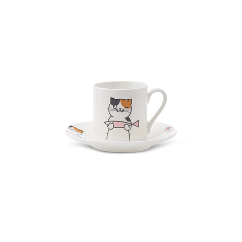 Coffret de tasses à café Karaca Chat pour 2 personnes, 80 ml