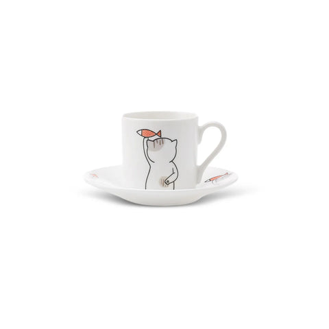 Coffret de tasses à café Karaca Chat pour 2 personnes, 80 ml
