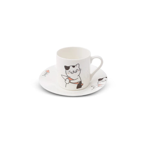 Coffret de tasses à café Karaca Chat pour 2 personnes, 80 ml
