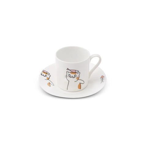 Coffret de tasses à café Karaca Chat pour 2 personnes, 80 ml