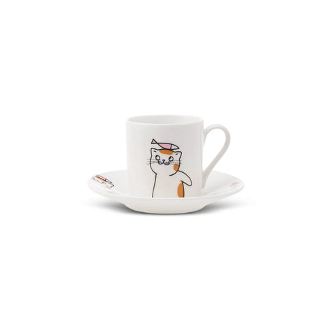 Coffret de tasses à café Karaca Chat pour 2 personnes, 80 ml