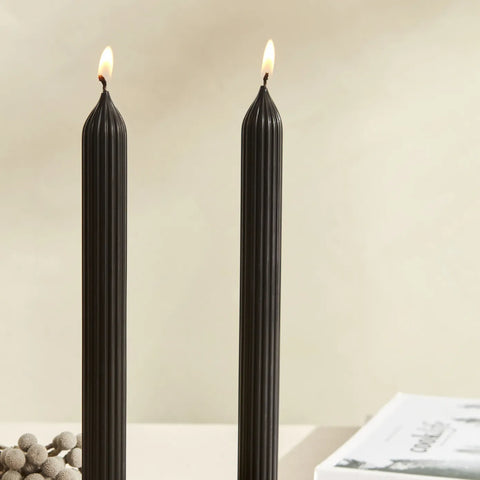 Karaca Home Wave Bougie Noire 2 Pièces