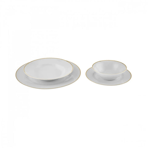 Service de table Karaca Rebeca Gold en porcelaine pour 6 personnes, 24 pièces