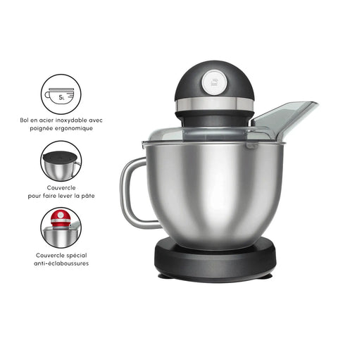 Robot multifonctions Karaca Mastermaid Chef Pro avec 2e bras 1 750 W, noir brillant