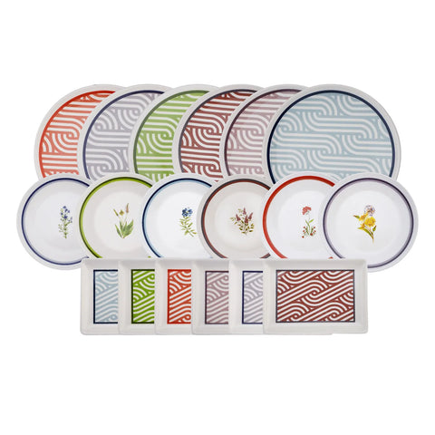 Service pour le petit-déjeuner Karaca Giardino en porcelaine pour 6 personnes, 32 pièces