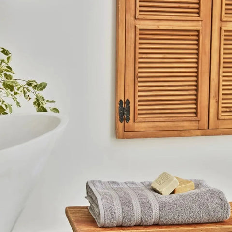 Serviette de bain Karaca Wheat 100% coton, 100X150 cm, light grey 