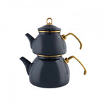 Théière et bouilloire Karaca Retro en émail, anthracite