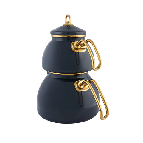 Théière et bouilloire Karaca Retro en émail, anthracite