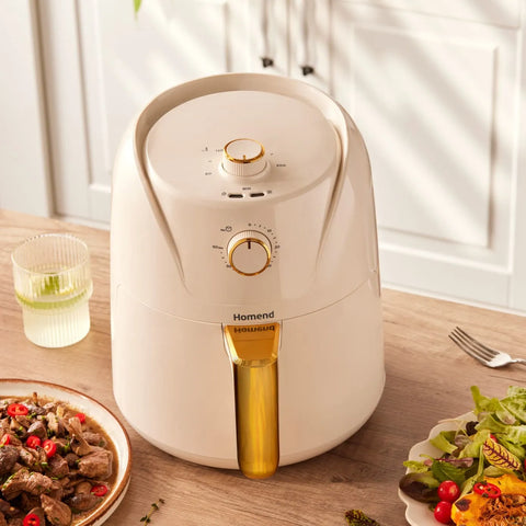 Homend Airfryday 2504H 8 Programmes Différents, 4.3 Litre Airfryer, cream