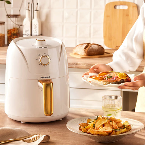 Homend Airfryday 2504H 8 Programmes Différents, 4.3 Litre Airfryer, cream