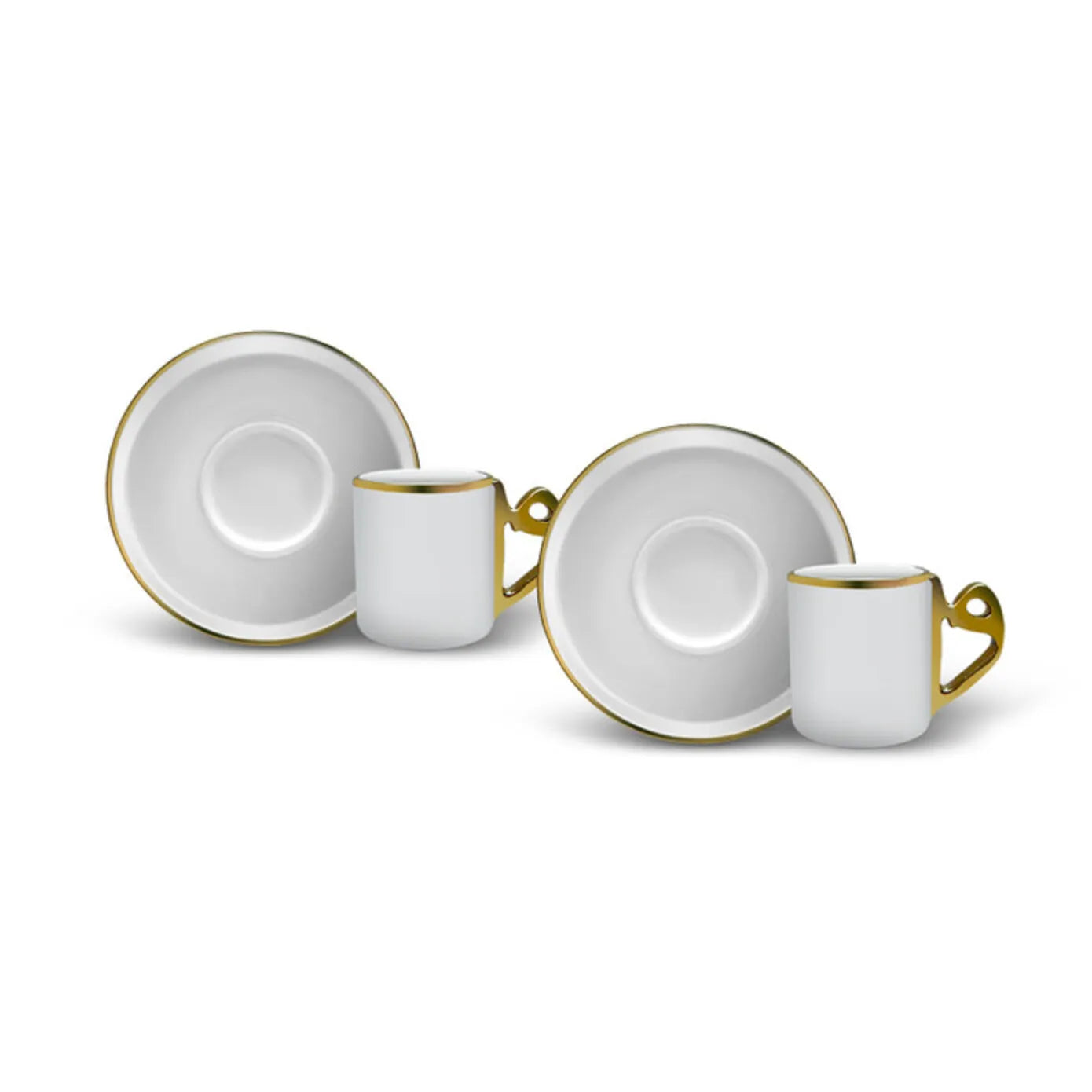 Karaca Boa 2 personnes Set de tasses à café 90 ml, Porcelaine, Café