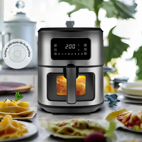 Airfryer Karaca Multifry Inox XXL avec fenêtre en verre numérique, 6,5 litres
