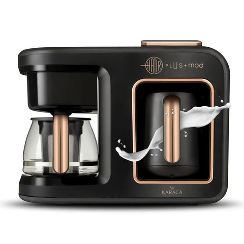 Machine à café et à thé Karaca Hatır Plus Mod 5 en 1, 1 385 W, noir et cuivre