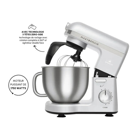 Robot multifonctions Karaca Mastermaid Chef Pro avec 2e bras 1 750 W, blanc perlé