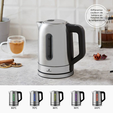 Bouilloire Karaca Inox avec température réglable et éclairage Led 2204, 2200W 