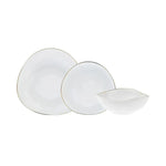 Service de table Karaca Middle Streamline pour 4 personnes, 12 pièces, New Generation Bone, or