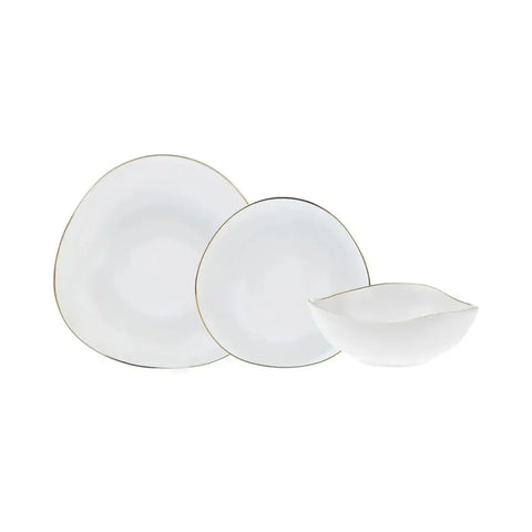 Service de table Karaca Middle Streamline pour 4 personnes, 12 pièces, New Generation Bone, or