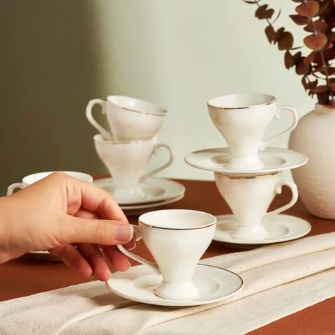Coffret de tasses à café Karaca Biga pour 6 personnes, 90 ml