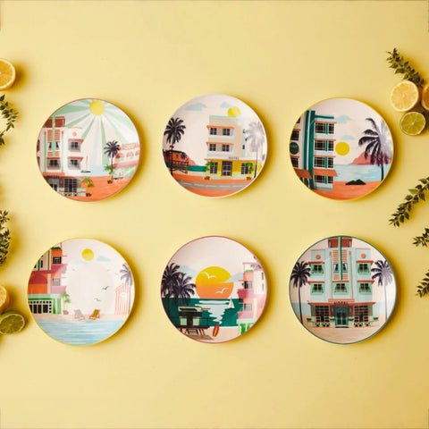 Assiettes à dessert Karaca Miami pour 6 personnes, 19 cm