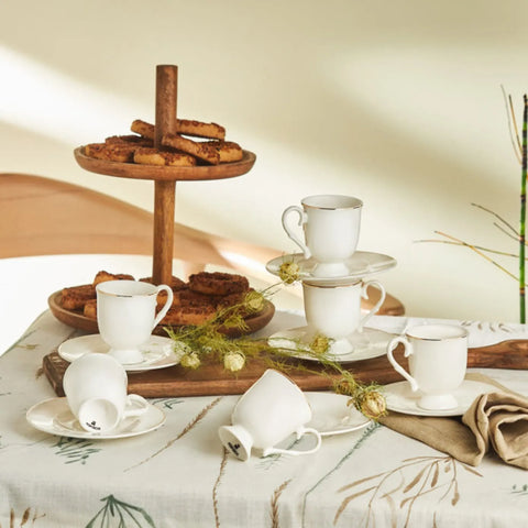 Coffret de tasses à café Karaca Alin pour 6 personnes, 85 ml