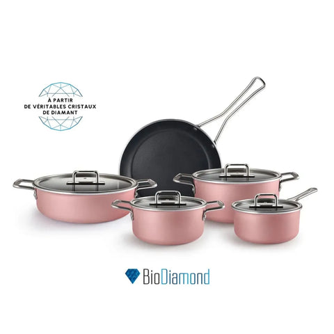 Batterie de cuisine Karaca Mastermaid Bio Diamond, 9 pièces, rose