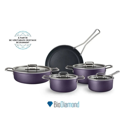 Batterie de cuisine Karaca Mastermaid Bio Diamond, 9 pièces, couleur aubergine