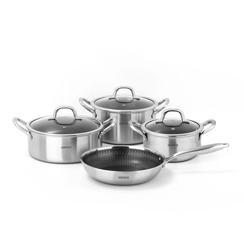 Batterie de cuisine Karaca PowerSteel 316+ Acier compatibles induction, 7 pièces 