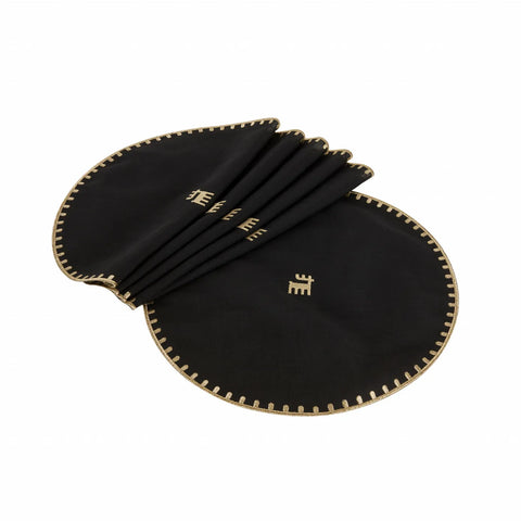 Napperon Karaca Home Collection Signature du 50e anniversaire​, or noir, rond  ​